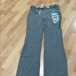 Gray Aeropostale Sweatpants with White Drawstring